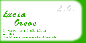 lucia orsos business card