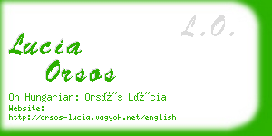 lucia orsos business card